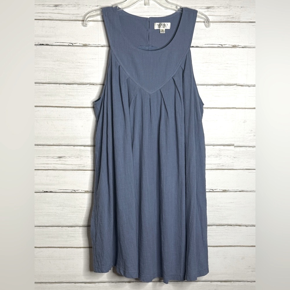 Soho Apparel Sleeveless Blue Midi Dress
